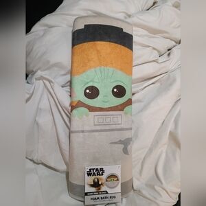 New Star Wars Mandalorian Foam Circle Bath Rug with Green Baby Yoda 23x23